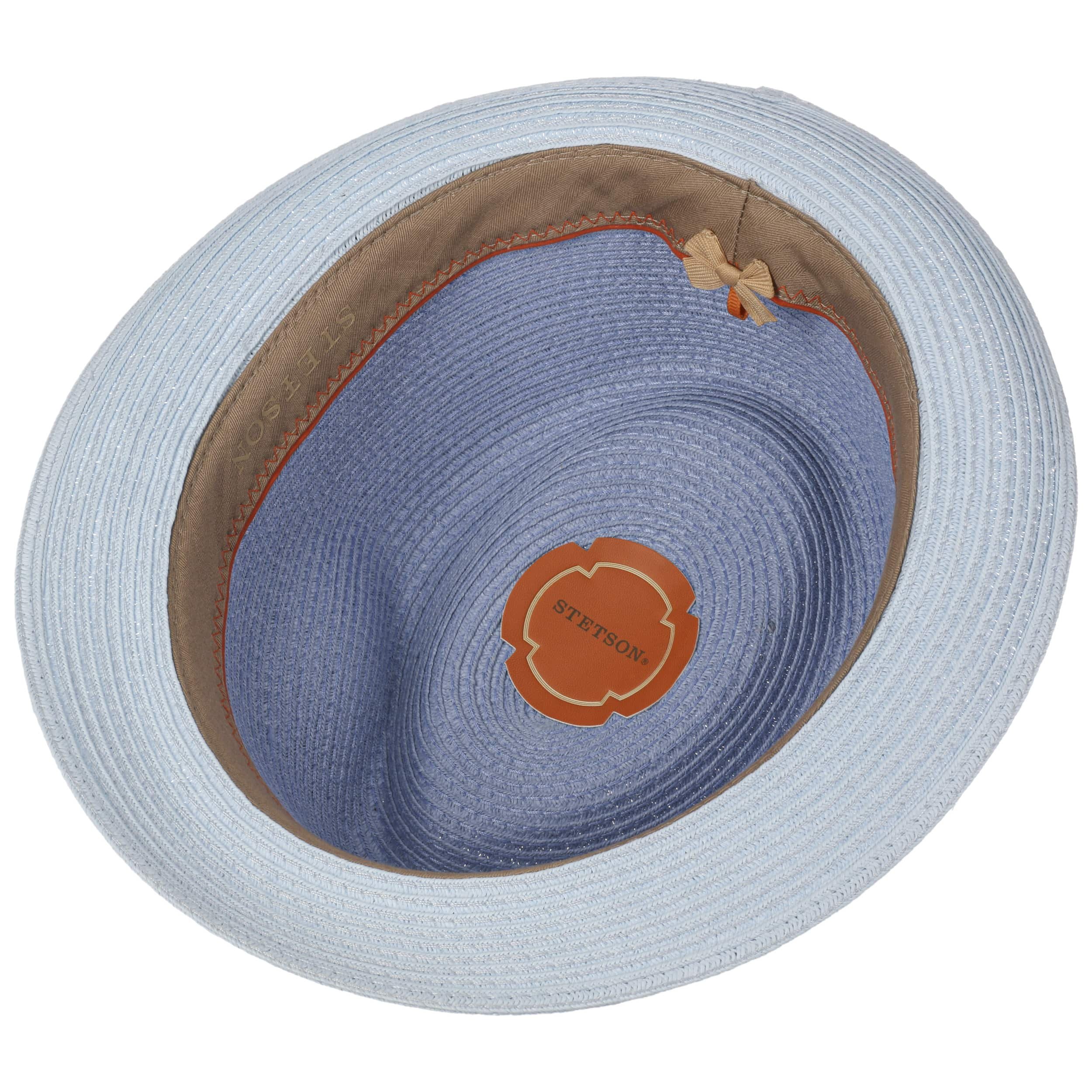 Chapeau En Paille Stetson Lintano Toyo - Fédora Uni Avec Ruban Contrasté, Pour Femme Et Homme, Été
