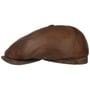 Brooklin Leather Flat Cap by Stetson brązowy