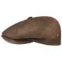 City Nappa Leather Flat Cap by Lierys brązowy