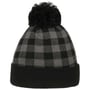 Czapka Beanie z Pomponem Checked szary