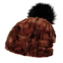 Czapka z Pomponem Fake Fur by Gebeana brązowy