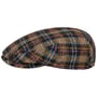 Kaszkiet Kent Check Harris Tweed by Stetson czarno-żółty