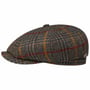 Kaszkiet 8 Panel Barkeyville Wool by JJ Hats brązowo-niebieski