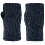 Mitenki z Dzianiny Cable Knit by Seeberger ciemnoniebieski