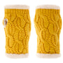 Mitenki z Dzianiny Cable Knit by Seeberger żółty