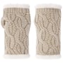 Mitenki z Dzianiny Cable Knit by Seeberger jasnobeżowy