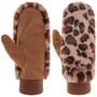 Rękawiczki z Jednym Palcem Faux Fur Lampart by Barts beżowo-brązowy