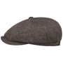 Kaszkiet 8 Panel Heringbone Wool by JJ Hats czarno-szary