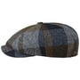 Kaszkiet 8 Panel Wool Check by Balmoral niebiesko-oliwkowy